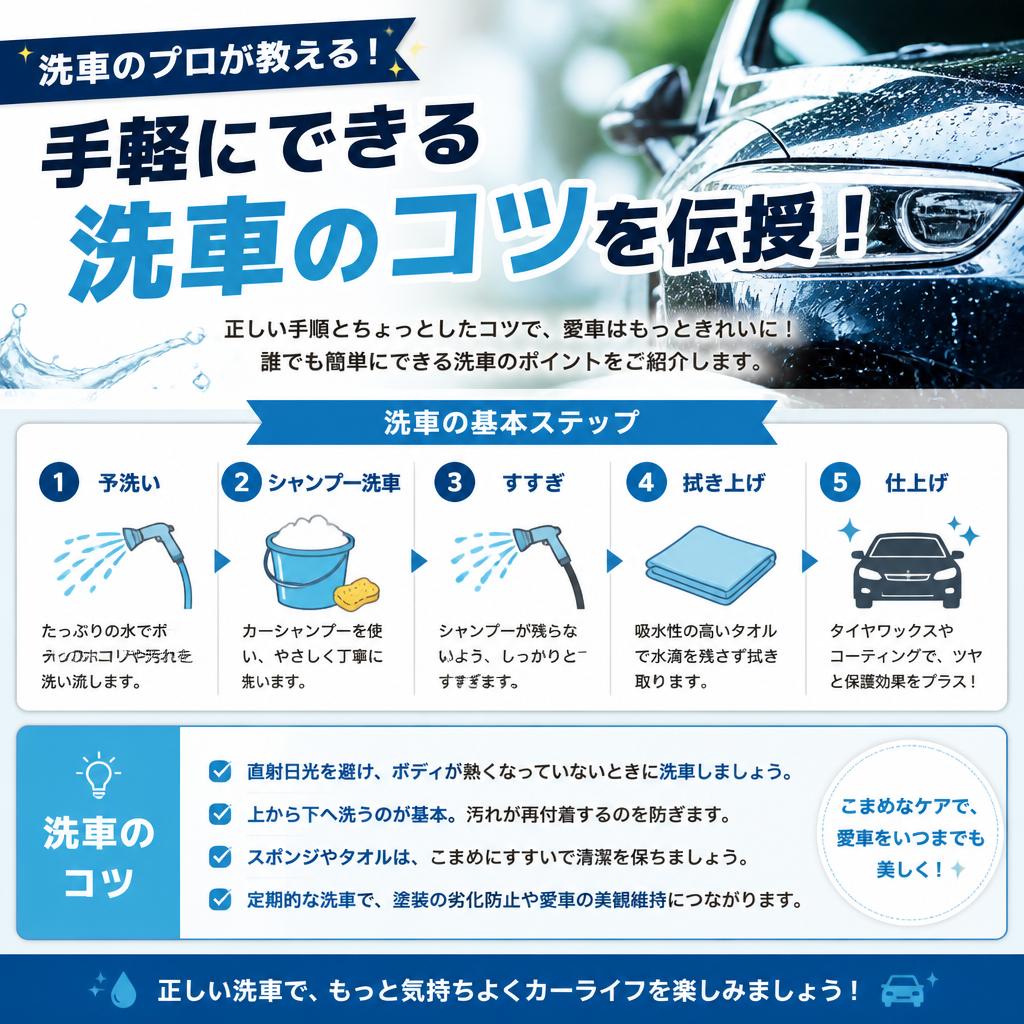 洗車のプロが教える！手軽にできる洗車のコツを伝授！