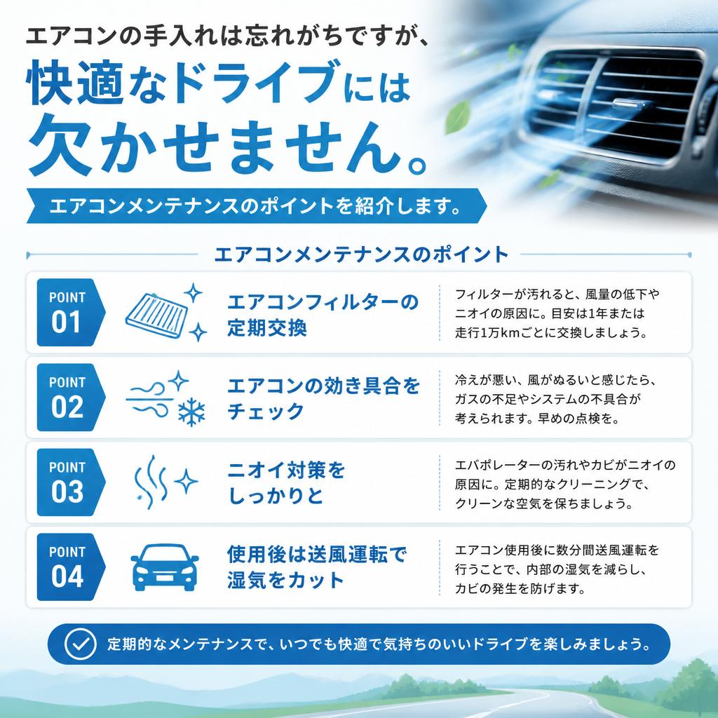 エアコンメンテナンスで快適な車内環境を保つ